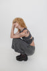 BACK SLIT STITCH TANK TOP -CHARCOAL-